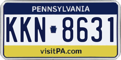 PA license plate KKN8631