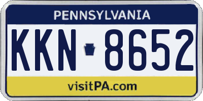 PA license plate KKN8652