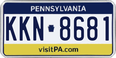 PA license plate KKN8681
