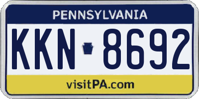 PA license plate KKN8692