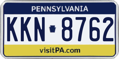 PA license plate KKN8762