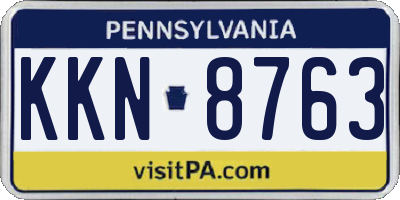 PA license plate KKN8763