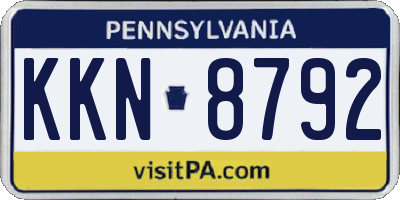PA license plate KKN8792