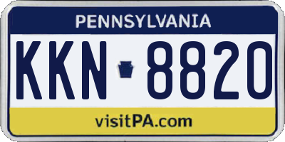 PA license plate KKN8820