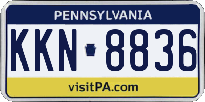 PA license plate KKN8836