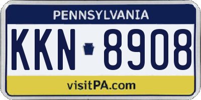 PA license plate KKN8908