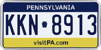 PA license plate KKN8913