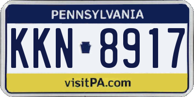 PA license plate KKN8917