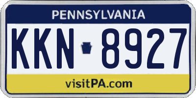 PA license plate KKN8927