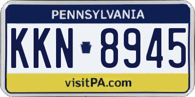 PA license plate KKN8945