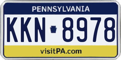 PA license plate KKN8978