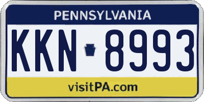 PA license plate KKN8993