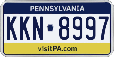 PA license plate KKN8997