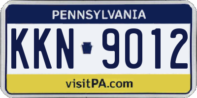 PA license plate KKN9012