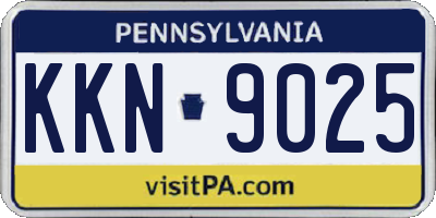 PA license plate KKN9025