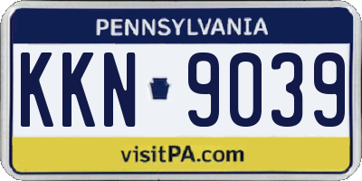 PA license plate KKN9039