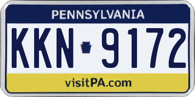 PA license plate KKN9172