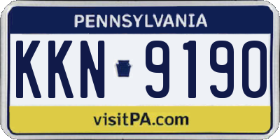PA license plate KKN9190