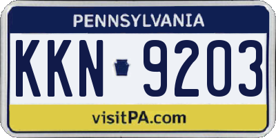 PA license plate KKN9203