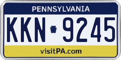PA license plate KKN9245