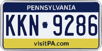 PA license plate KKN9286