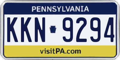 PA license plate KKN9294