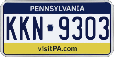 PA license plate KKN9303