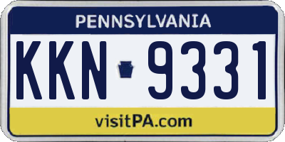 PA license plate KKN9331