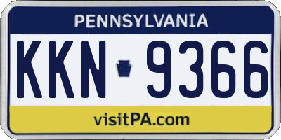 PA license plate KKN9366