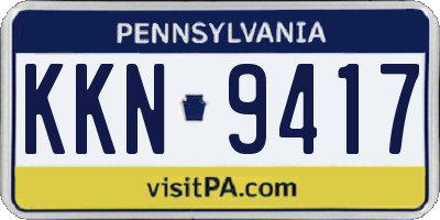 PA license plate KKN9417