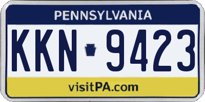 PA license plate KKN9423
