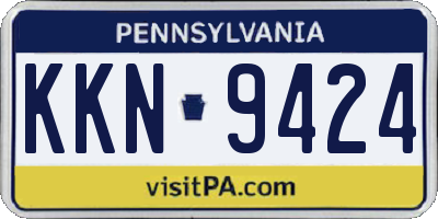 PA license plate KKN9424