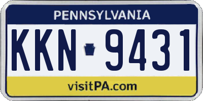 PA license plate KKN9431