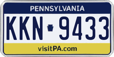 PA license plate KKN9433
