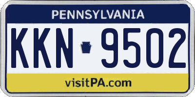 PA license plate KKN9502