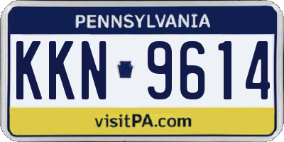 PA license plate KKN9614