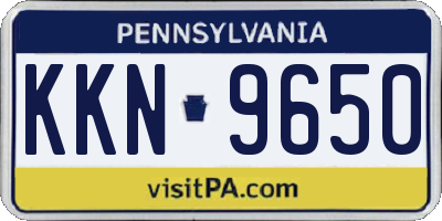 PA license plate KKN9650