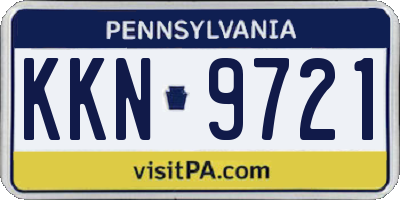 PA license plate KKN9721