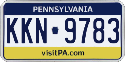PA license plate KKN9783