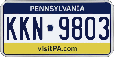 PA license plate KKN9803