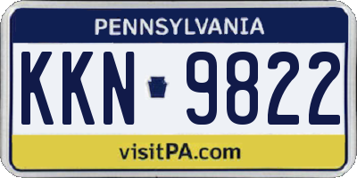 PA license plate KKN9822