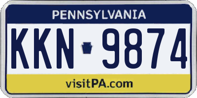 PA license plate KKN9874