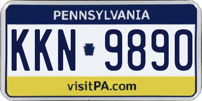 PA license plate KKN9890