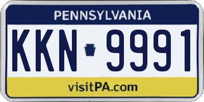 PA license plate KKN9991