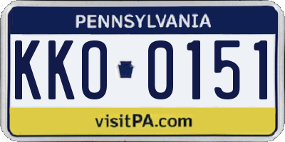PA license plate KKO0151