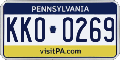 PA license plate KKO0269
