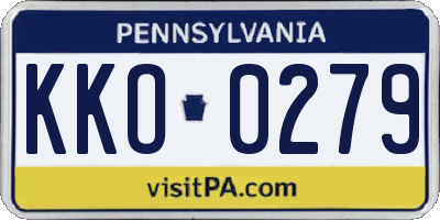 PA license plate KKO0279