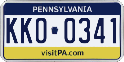 PA license plate KKO0341