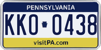 PA license plate KKO0438
