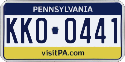 PA license plate KKO0441